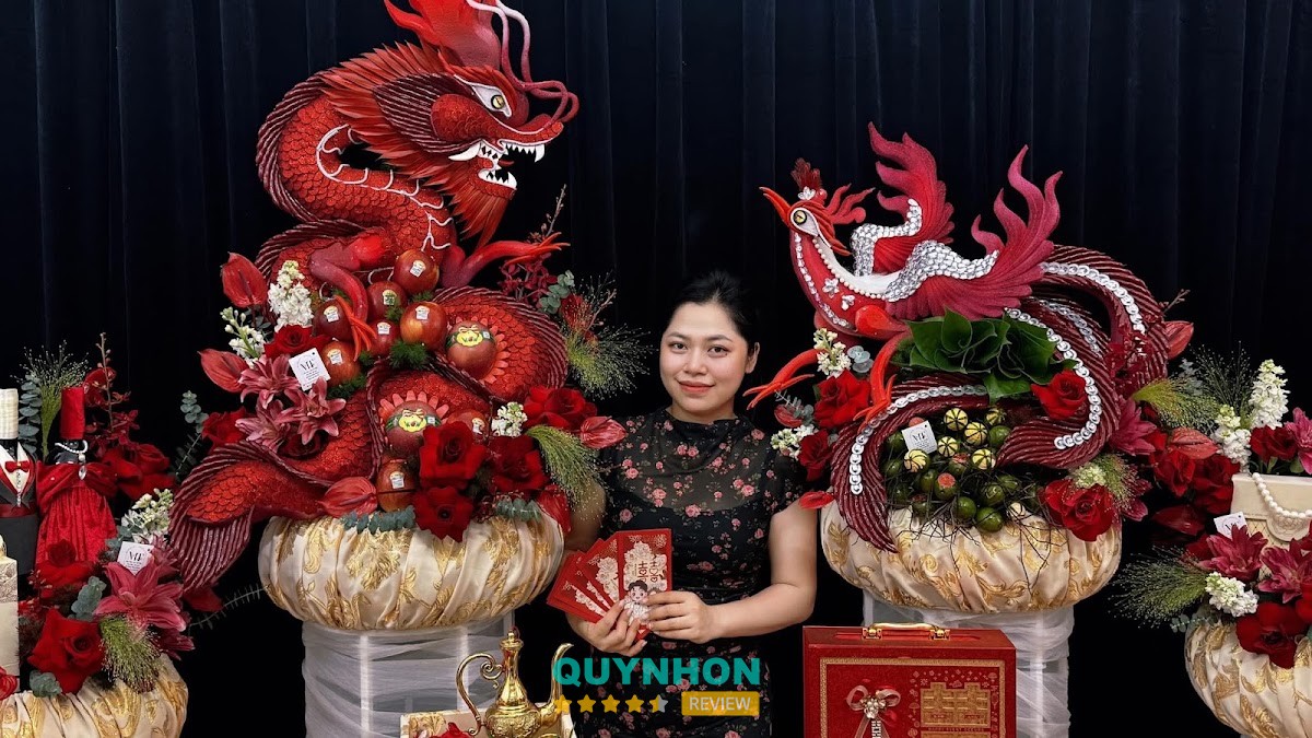 Mâm Quả Cưới Hỏi Rồng Phụng Quy Nhơn Mon Trần