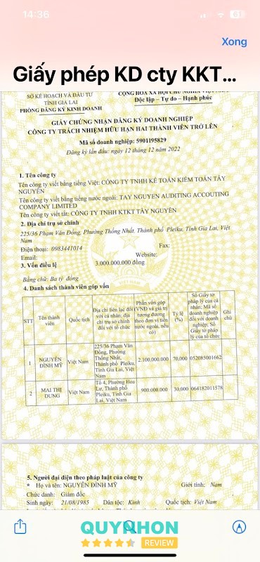 Kế Toán Kiểm Toán Tây Nguyên – 225/36 Phạm Văn Đồng, Thống Nhất, Gia Lai 600000, Việt Nam hình ảnh 2