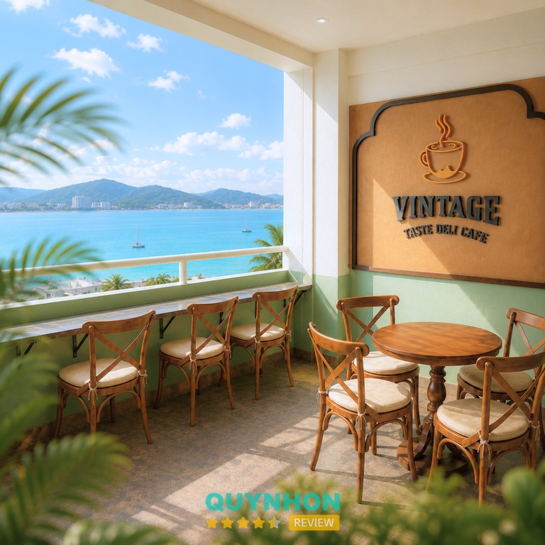 Vintage Taste Deli Cafe Rooftop Quy Nhơn – hình ảnh không gian quán