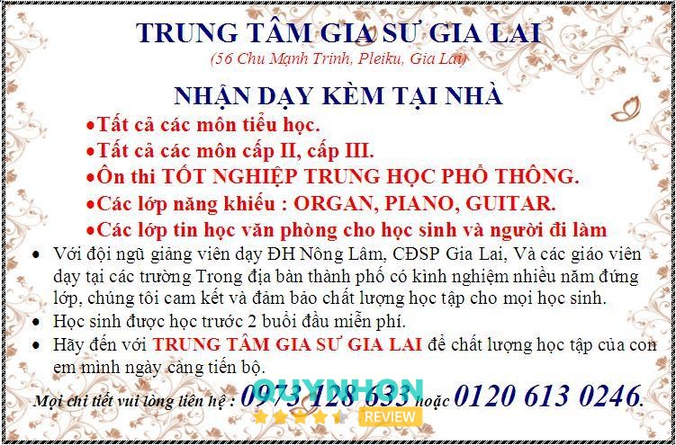 TRUNG TÂM GIA SƯ ALPHA GIA LAI